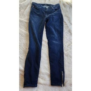 Hudson natalie midrise super skinny ankle blue denim stretch jeans size 28
